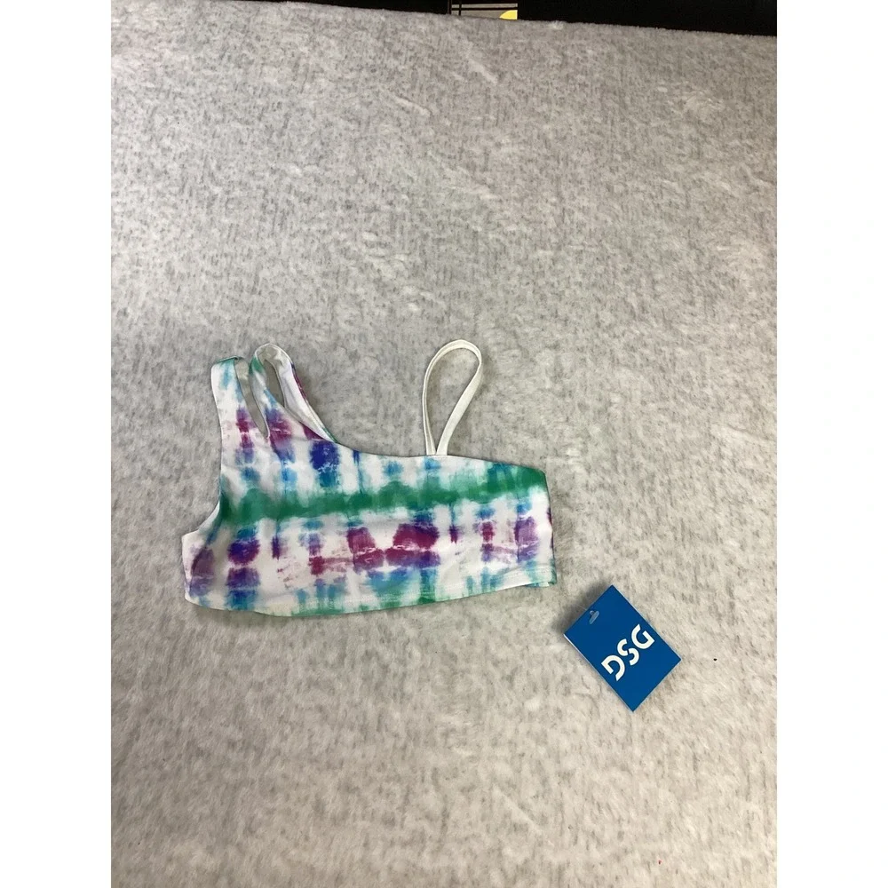 DSG Girls Asymmetric Swim‎ Top Tide Dye Multi UV Protection Size S CKP9909CN